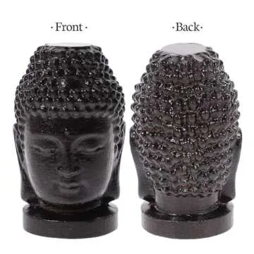 Wooden Sakyamuni Buddha Head Statue for Serenity and Decoration