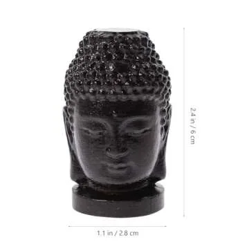 Wooden Sakyamuni Buddha Head Statue for Serenity and Decoration