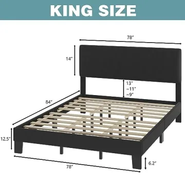 Lifezone King Bed Frame with Adjustable Headboard for Style