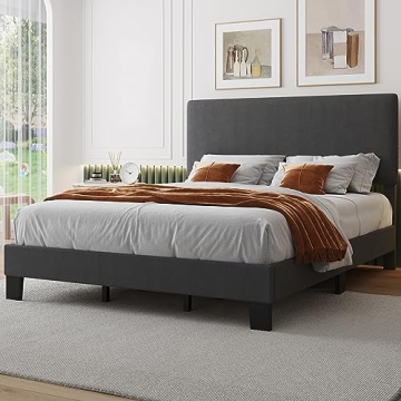 Lifezone King Bed Frame with Adjustable Headboard for Style