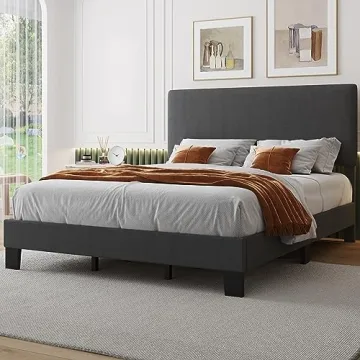 Lifezone King Bed Frame with Adjustable Headboard for Style