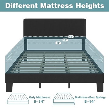 Lifezone King Bed Frame with Adjustable Headboard for Style