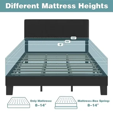 Lifezone King Bed Frame with Adjustable Headboard for Style