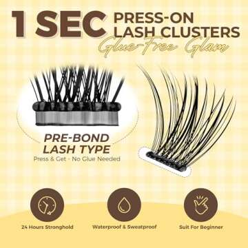 LASHVIEW Self Adhesive Lash Clusters Eyelashes,Press-on Lashes 10-16mm Individual Lash Extension Kit with Lash Tweezers,No Glue Needed Natural Self Adhesive DIY Eyelash Extension Kit (40PC)