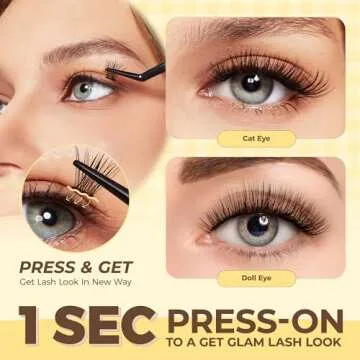 LASHVIEW Self Adhesive Lash Clusters Eyelashes,Press-on Lashes 10-16mm Individual Lash Extension Kit with Lash Tweezers,No Glue Needed Natural Self Adhesive DIY Eyelash Extension Kit (40PC)