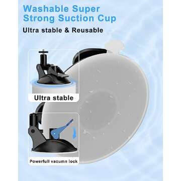 Herclear Suction Cup Phone Mount with Adjustable Light for Makeup and Videos