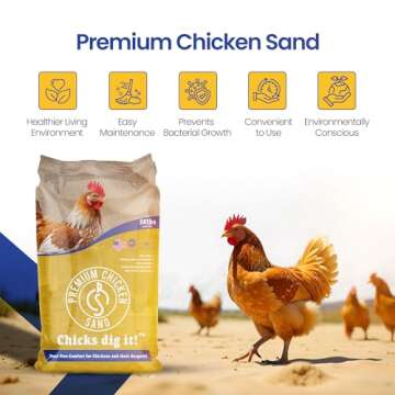 Premium Chicken Sand for Coops - Odor Eliminating Bedding