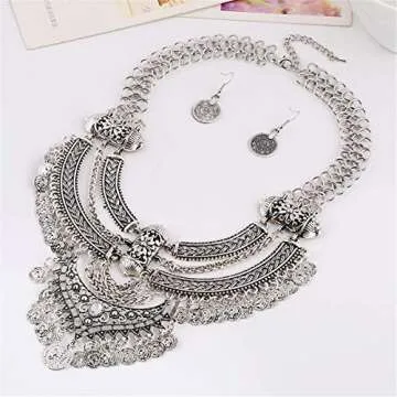 Stunning Coin Bib Alloy Statement Necklace for Women