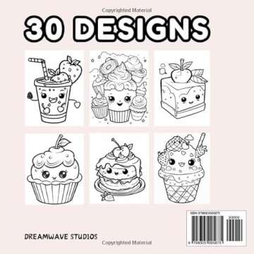 Alcohol Markers Coloring Book: Sweet treats Kawaii Edition , Easy, Simple and Big Designs with Cupcakes, Cakes, Ice Creams, Donuts, and More for for relaxation.