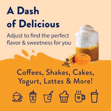 Jordan's Skinny Syrups Sugar Free Coffee Syrup, Pumpkin Spice Flavor Drink Mix, Zero Calorie Flavoring for Chai Latte, Protein Shake, Food & More, Gluten Free, Keto Friendly, 25.4 Fl Oz, 1 Pack