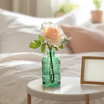 ComSaf Vintage Glass Bud Vases Set of 6 for Home Decor