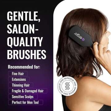 Ergo Super Gentle Mini Paddle Brush for Blow Drying - Hair Brushes for Women with Thick or Thin Hair...
