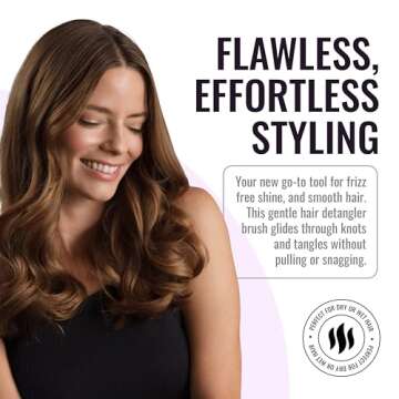 Ergo Super Gentle Mini Paddle Brush for Blow Drying - Hair Brushes for Women with Thick or Thin Hair - Dual Hairbrush for Women - Detangler Hair Brush - Gently Detangles Curly or Wet Hair - ERG750