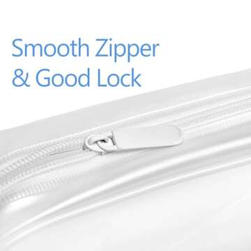 PACKISM Clear Makeup Bags - 2 Pack Quart Size Travel Bag TSA Approved Clear Travel Bags for Toiletries, Clear Cosmetic Bags Carry on Clear Toiletry Bag TSA Approved Toiletry Bags, White