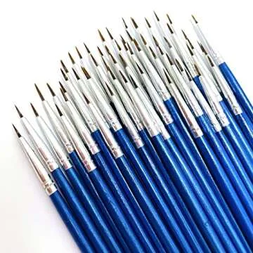 60 Pack Artists' Pointed Round Brush,Synthetic Bristles Painting,Detail Paint Brush,Nail Brushes for Miniature or Details Painting,Coloring,Drawing by Acrylic, Oil,Ink and Watercolor (S(#0))
