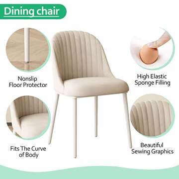 GraceNook White Dining Table Set for 4, 55" Oval Kitchen Dining Table and Chairs Set of 4, 4C Baking Paint Technology, Modern Dining Tables with 4 Chairs for Dining Room, Kitchen, Indoor Funiture