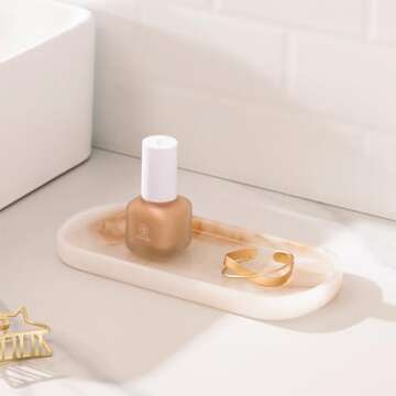 Oyydecor Elegant Bathroom Vanity Tray for Home Organizing