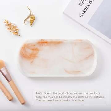 Oyydecor Elegant Bathroom Vanity Tray for Home Organizing