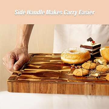 Premium Acacia Wood Cutting Board with Juice Groove