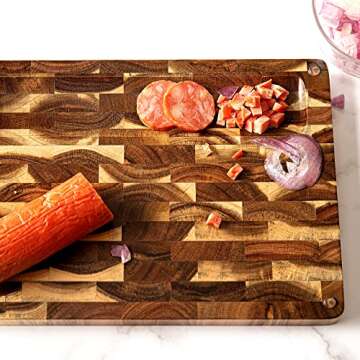 Premium Acacia Wood Cutting Board with Juice Groove