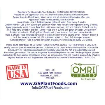 Organic Liquid Fish Fertilizer by GS Plant Foods (1 Gallon)