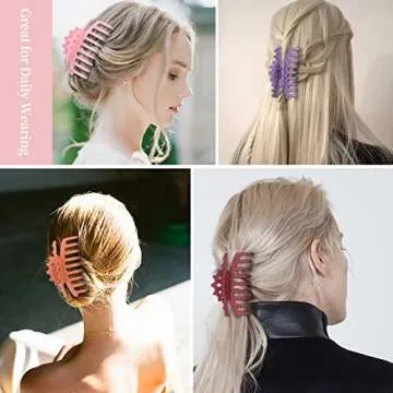 12pcs Large Hair Claw Clips for Women, Matte Big Hair Claw for Thick Hair, Big Banana Clips for Thin Hair,4.3'' Claw Clips Strong Nonslip for Long Curly Hair Styling Accessories, 12 Color