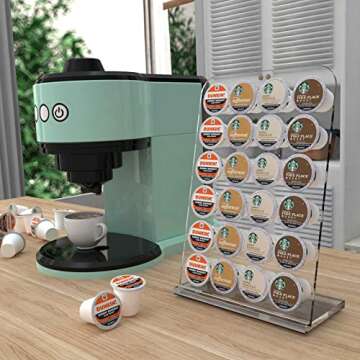 Coffee Pod Holders for 24 K-Cups, Clear Acrylic K Cup Holder Compatible with Keurig Pods, Modern K Cup Organizer Rack For Home Office Coffee Station Counter Storage
