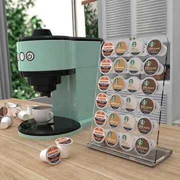 Coffee Pod Holders for 24 K-Cups, Clear Acrylic K Cup Holder Compatible with Keurig Pods, Modern K Cup Organizer Rack For Home Office Coffee Station Counter Storage