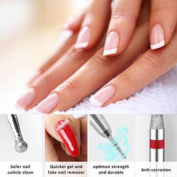 Acrylic Nail Drill Bits Set - Ejiubas 3PCS Professional Nail Tools