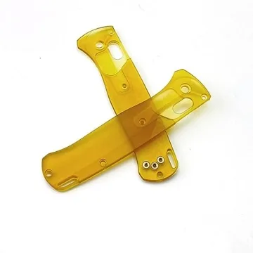 A Pair of Knife Handle Ultem Frag Scales Cover Clothes + Titanium Gold Screws Set + Clip + Thumb Studs Set Fit for Benchmade Bugout 535 Attachments Replacement
