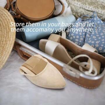 HEAWISH Women’s Black Flats Shoes Comfortable Suede Pointed Toe Slip On Casual Ballet Flats Dress Shoes Nude Flats