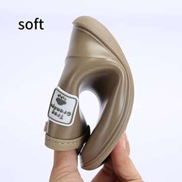 hedyberyl Toddler Rain Boots for Boys Girls Baby Rain boot Lightweight Kids Rain Boots Infant Rainboots Size 8 Camel