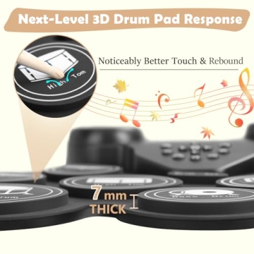 Electric Drum Set with Colorful LED Lights and MIDI