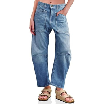 Trendy Kedera Women's Denim Barrel Jeans for Comfort