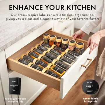 EDELHAUS® Square Spice Jars with Bamboo Lids Pack of 24