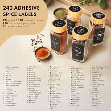 EDELHAUS® Square Spice Jars with Bamboo Lids Pack of 24