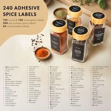 EDELHAUS® Square Spice Jars with Bamboo Lids Pack of 24