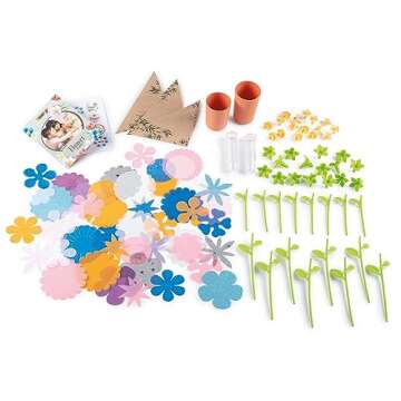 Smoby: Flower Market - Kids DIY 100 Piece Set, Build Your Own Fabric Flower Bouquets, Arts & Crafts for Ages 3+