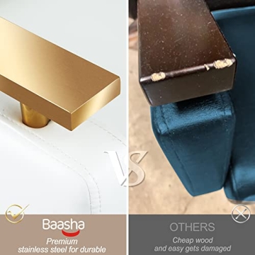 Baasha Gold & White Hydraulic Salon Chair with Stainless Steel Armrests