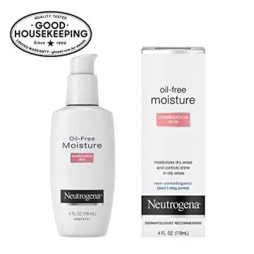 Neutrogena Oil Free Moisture Glycerin Face Moisturizer & Neck Cream for Combination Skin, Lightweight, Oil Absorbing Facial Moisturizer Lotion for a Soft Natural Matte, 4 fl. oz