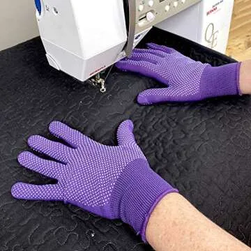 Gypsy Quilter Hold Steady Machine Gloves One Size Notions, Purple