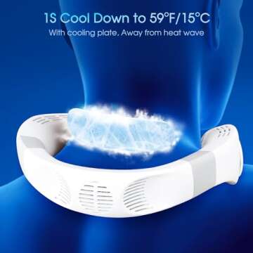 Jawhock Neck Fan with Cooling Plate｜Instant Relief Neck Air Conditioner｜4400mAh Rechargeable Bat...