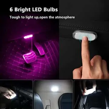 4Pcs Wireless LED Lights for Car Interior,7 Colors Ambient Lighting Car Interior,Car Lights Inside Y...