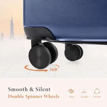 Sweetcrispy Carry on Luggage with TSA Lock & Spinner Wheels