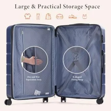 Sweetcrispy Carry on Luggage with TSA Lock & Spinner Wheels