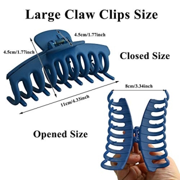 Big Hair Claw Clips 6 Packs Large Claw Clip for Women Non Slip Jaw Clips for Thick Thin Hair Strong Hold Jaw Hair Clips Non-Slip Hair Grip Catch Barrette Accessories…