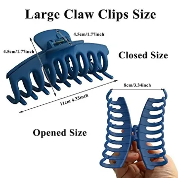 Big Hair Claw Clips 6 Packs Large Claw Clip for Women Non Slip Jaw Clips for Thick Thin Hair Strong Hold Jaw Hair Clips Non-Slip Hair Grip Catch Barrette Accessories…