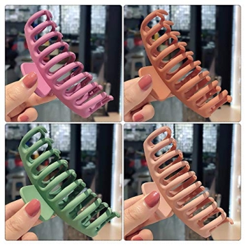 Big Hair Claw Clips 6 Packs Large Claw Clip for Women Non Slip Jaw Clips for Thick Thin Hair Strong Hold Jaw Hair Clips Non-Slip Hair Grip Catch Barrette Accessories…