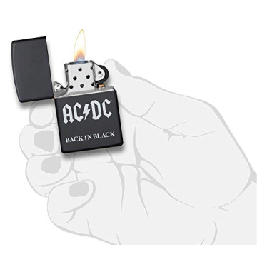 Zippo AC/DC Black Matte Lighter - Durable and Stylish