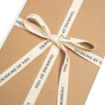 Sisterly Market Thinking of You Ribbon - Elegant Herringbone Design